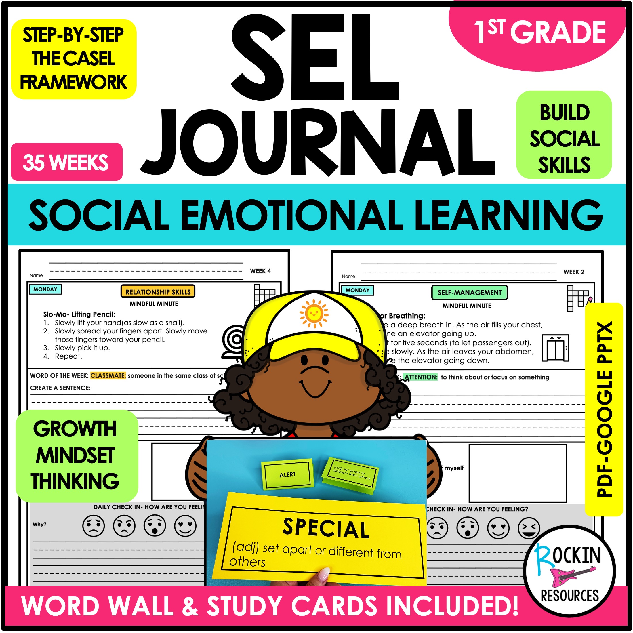 1ST GRADE SOCIAL EMOTIONAL LEARNING JOURNAL WITH CASEL FRAMEWORK SEL