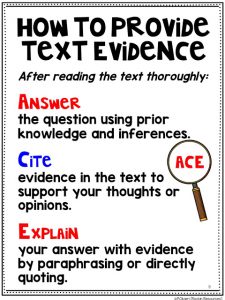 Answer cite explain text evidence