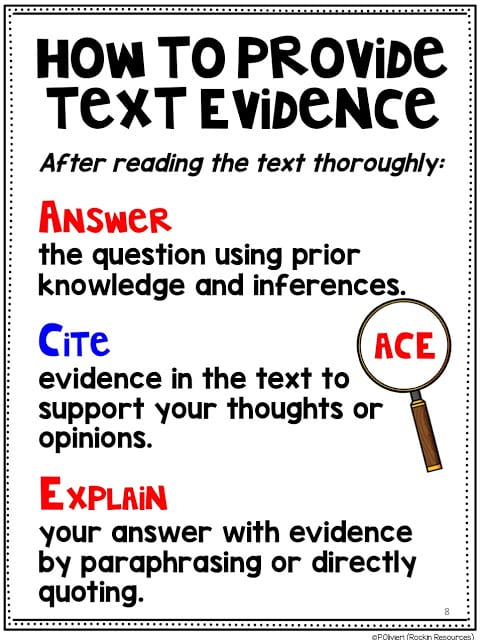 How to Teach Text Evidence – Rockin Resources