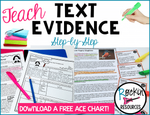 Text Evidence using inference, paraphrasing, ACE, and RAP.