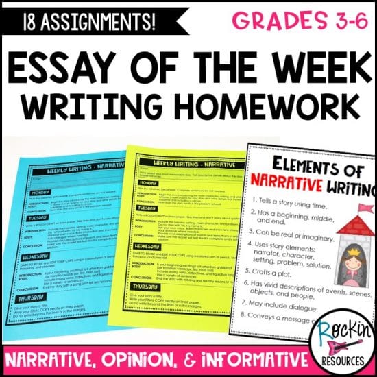 Essay of the Week Writing Homework
