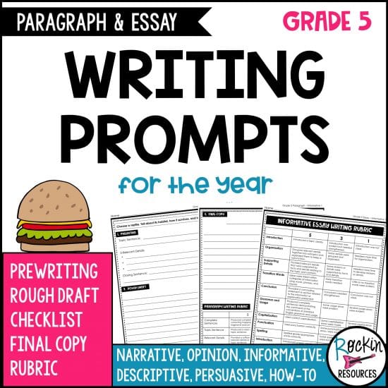 5th Grade Writing Prompts for Paragraph Writing and Essay Writing