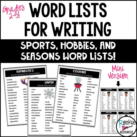 Word Lists for Writing