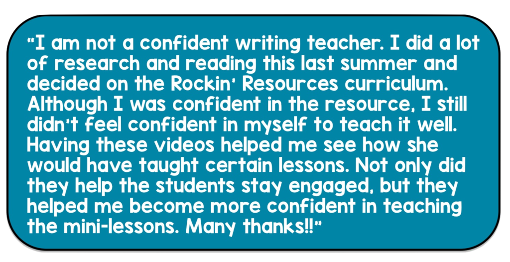 Writing Mini-Lesson Videos for Students - Rockin Resources