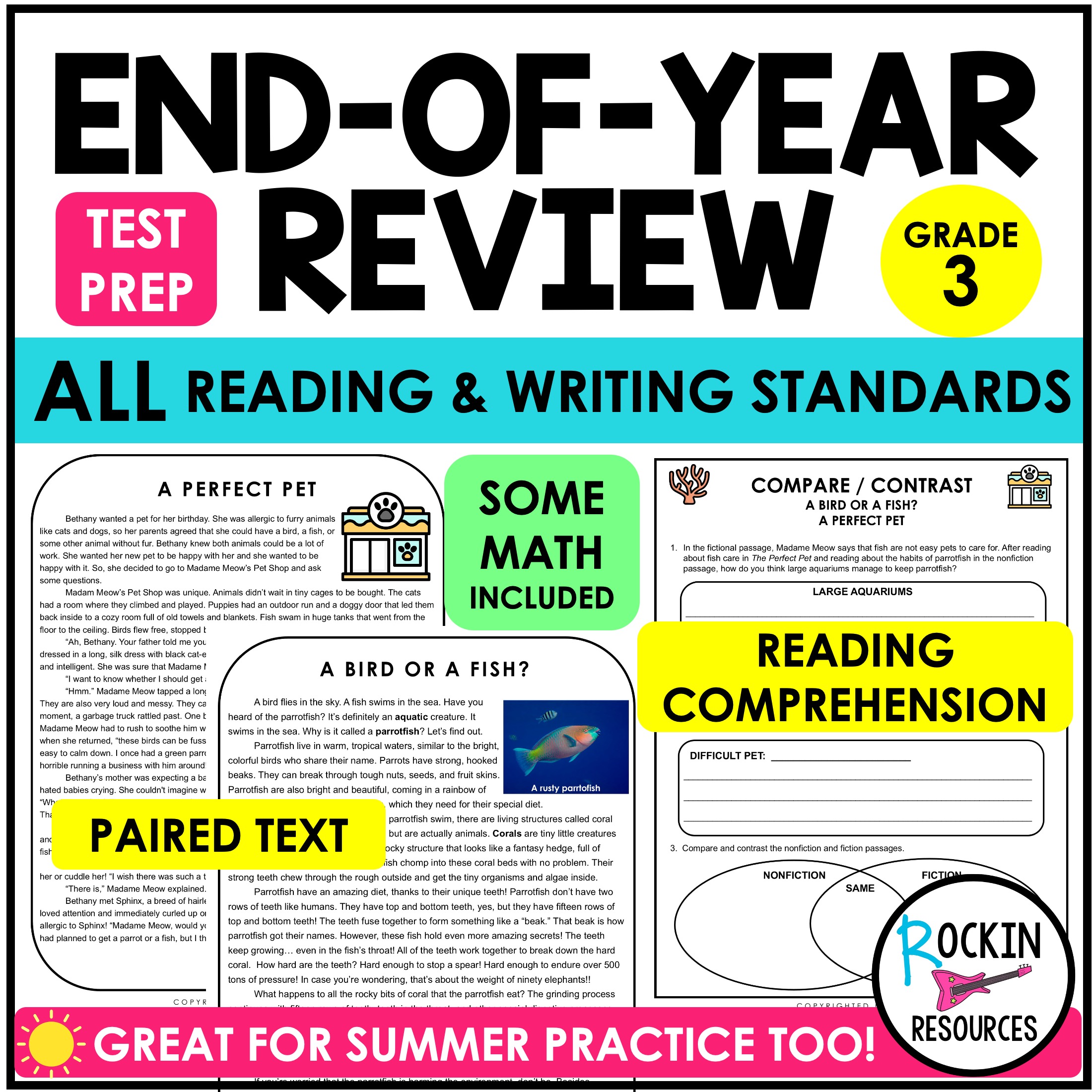 3RD GRADE REVIEW | END OF YEAR REVIEW | TEST PREP | SUMMER SLIDE