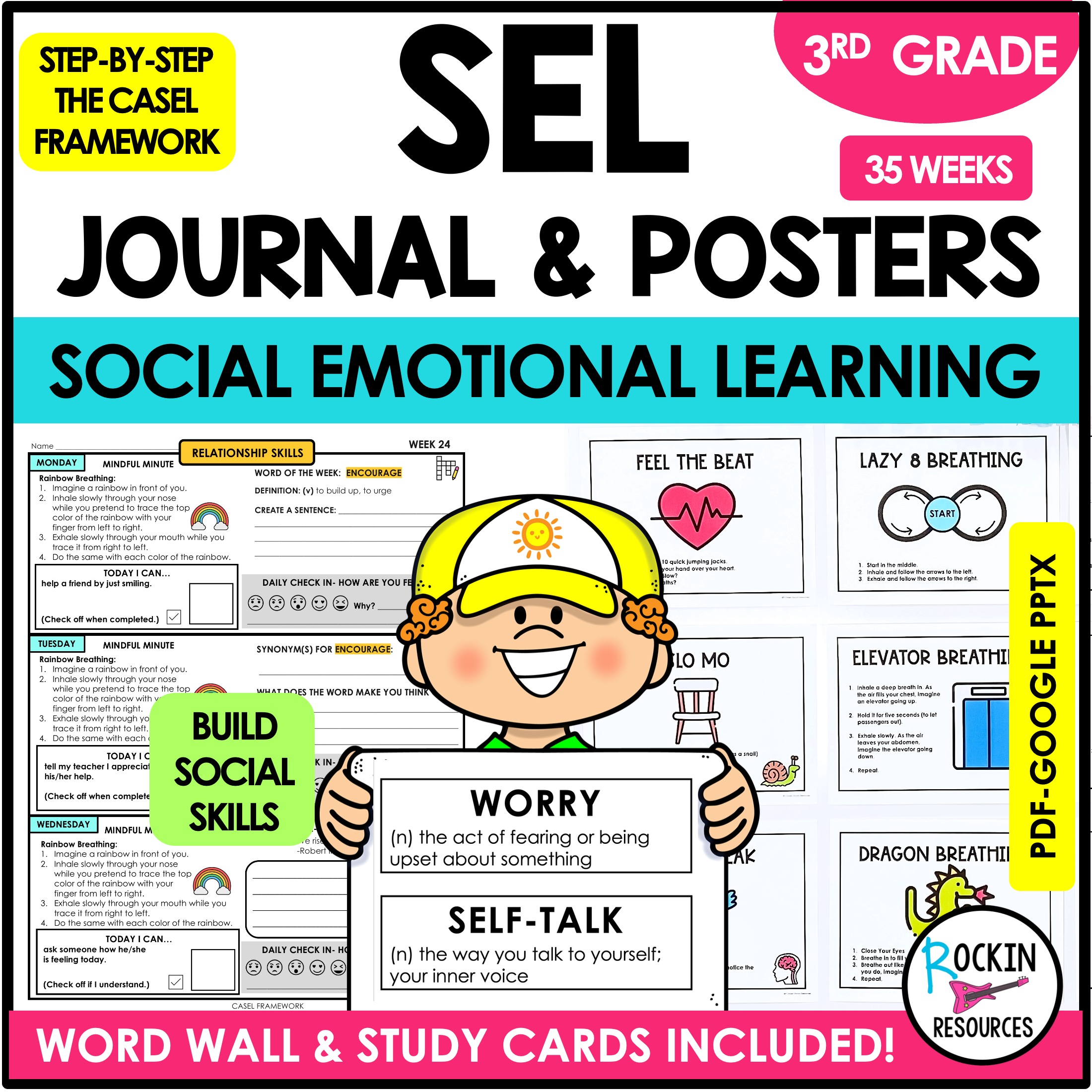 3RD GRADE SOCIAL EMOTIONAL LEARNING BUNDLE - JOURNAL AND POSTERS