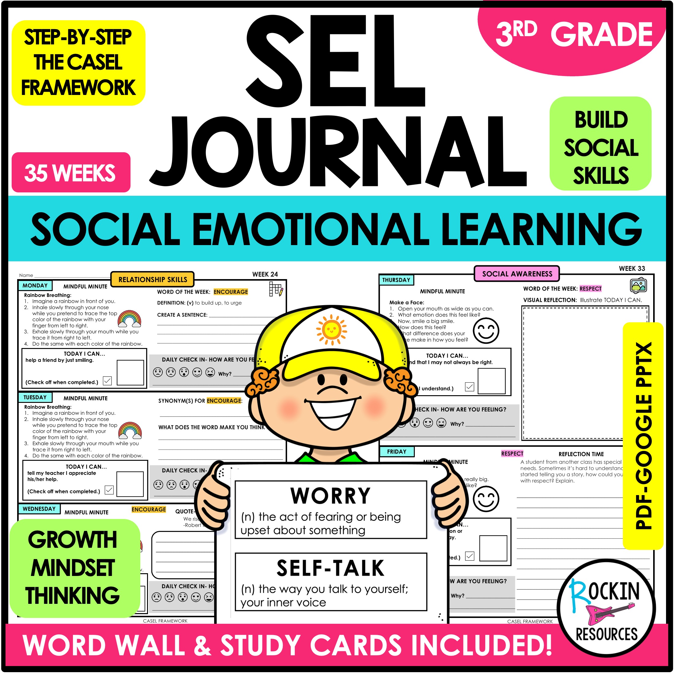 3RD GRADE SOCIAL EMOTIONAL LEARNING JOURNAL WITH CASEL FRAMEWORK