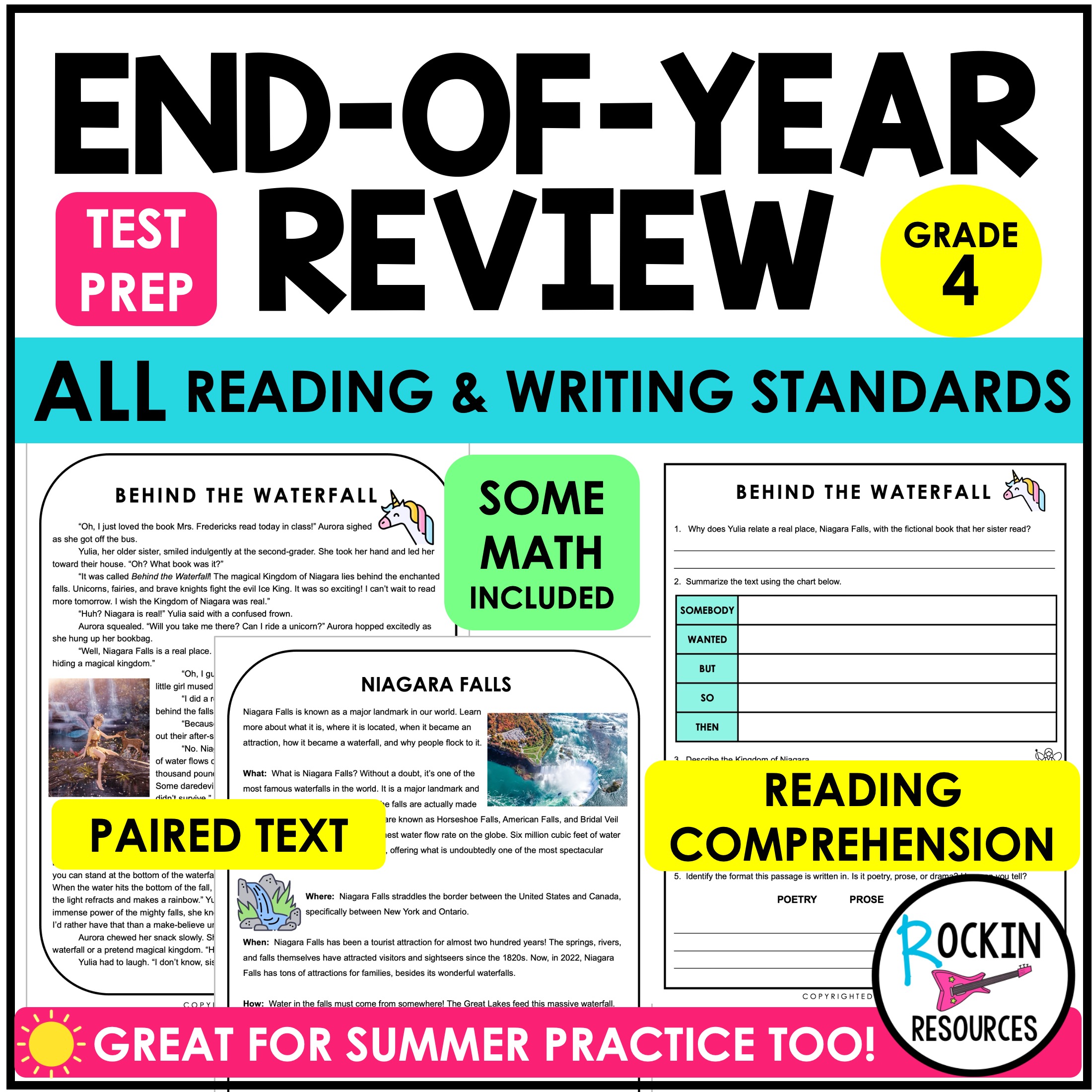 4th GRADE REVIEW | END OF YEAR REVIEW | TEST PREP | SUMMER PACKET