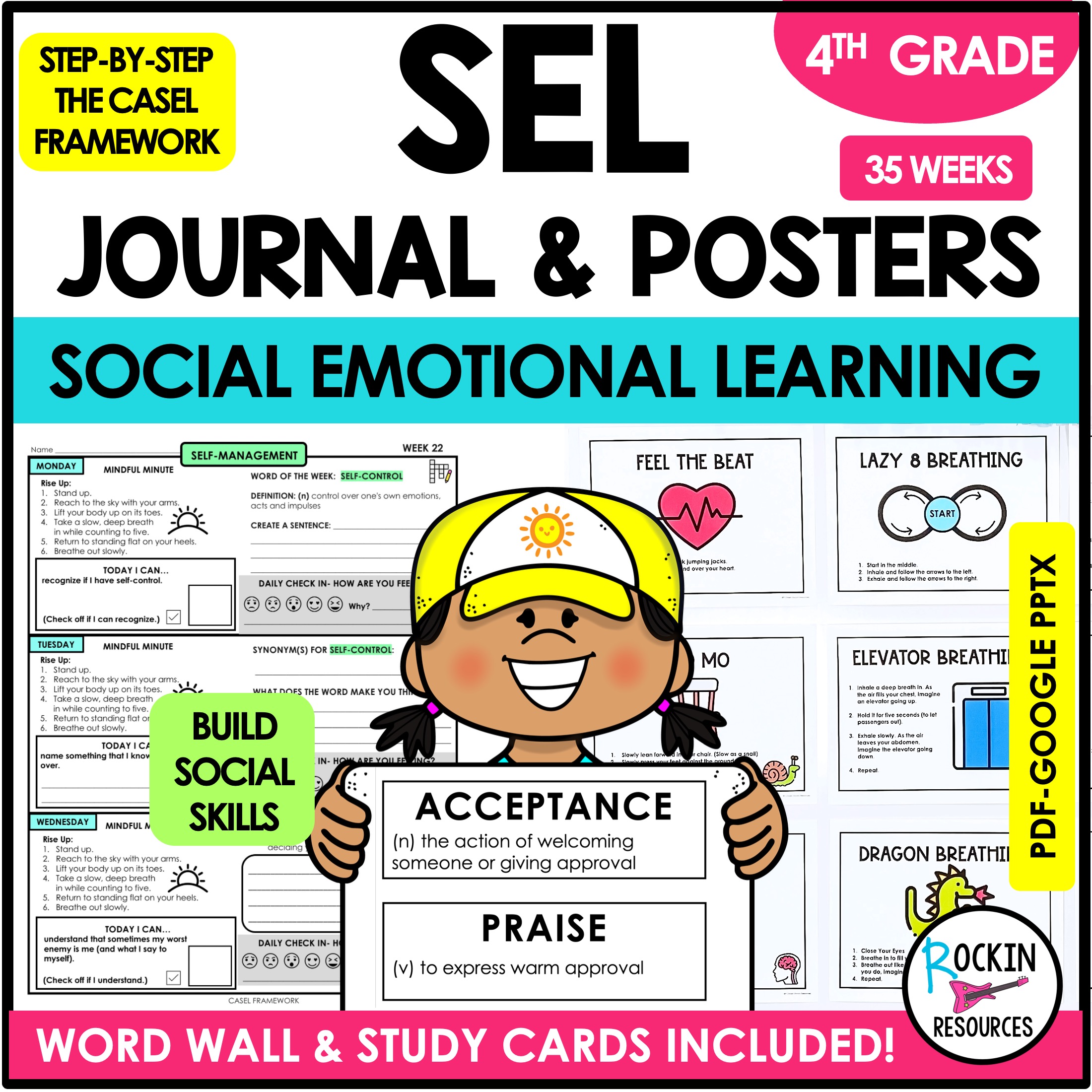 4TH GRADE SOCIAL EMOTIONAL LEARNING BUNDLE - JOURNAL AND POSTERS