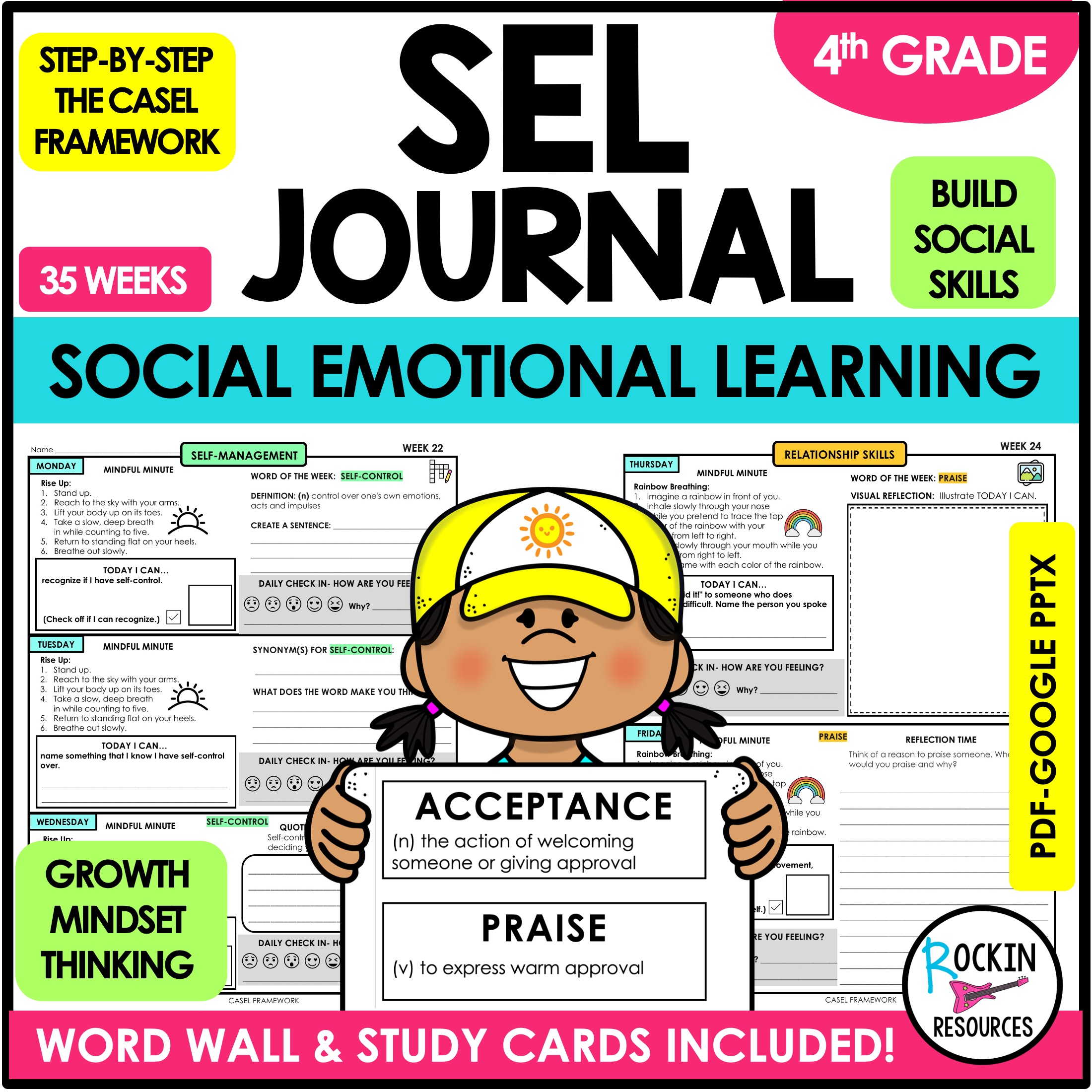 4TH GRADE SOCIAL EMOTIONAL LEARNING JOURNAL WITH CASEL FRAMEWORK
