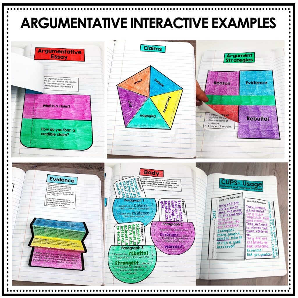 Interactive Writing Notebook Pages | Middle School Interactive Notebook ...