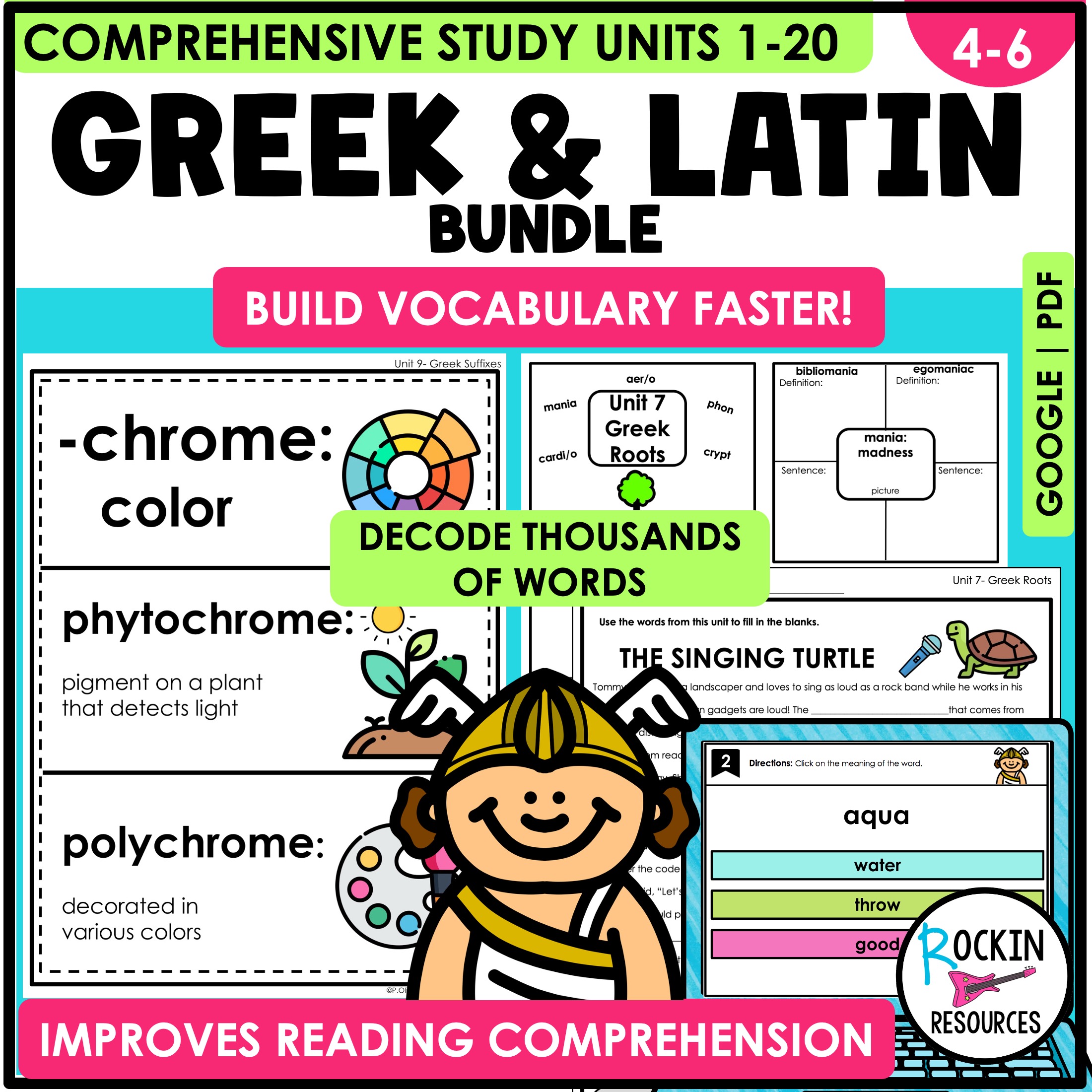 Greek and Latin Roots - Prefixes, Suffixes Study Units Bundle - 20 UNITS!