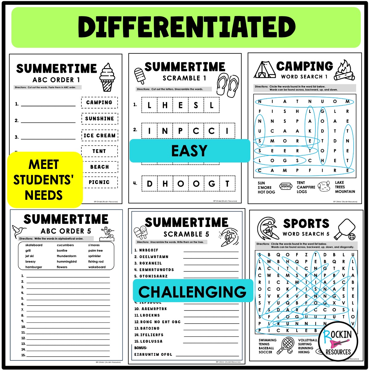 END OF YEAR WORKSHEETS, BRAINTEASERS, WORD SEARCH, COLORING PAGES - Image 4