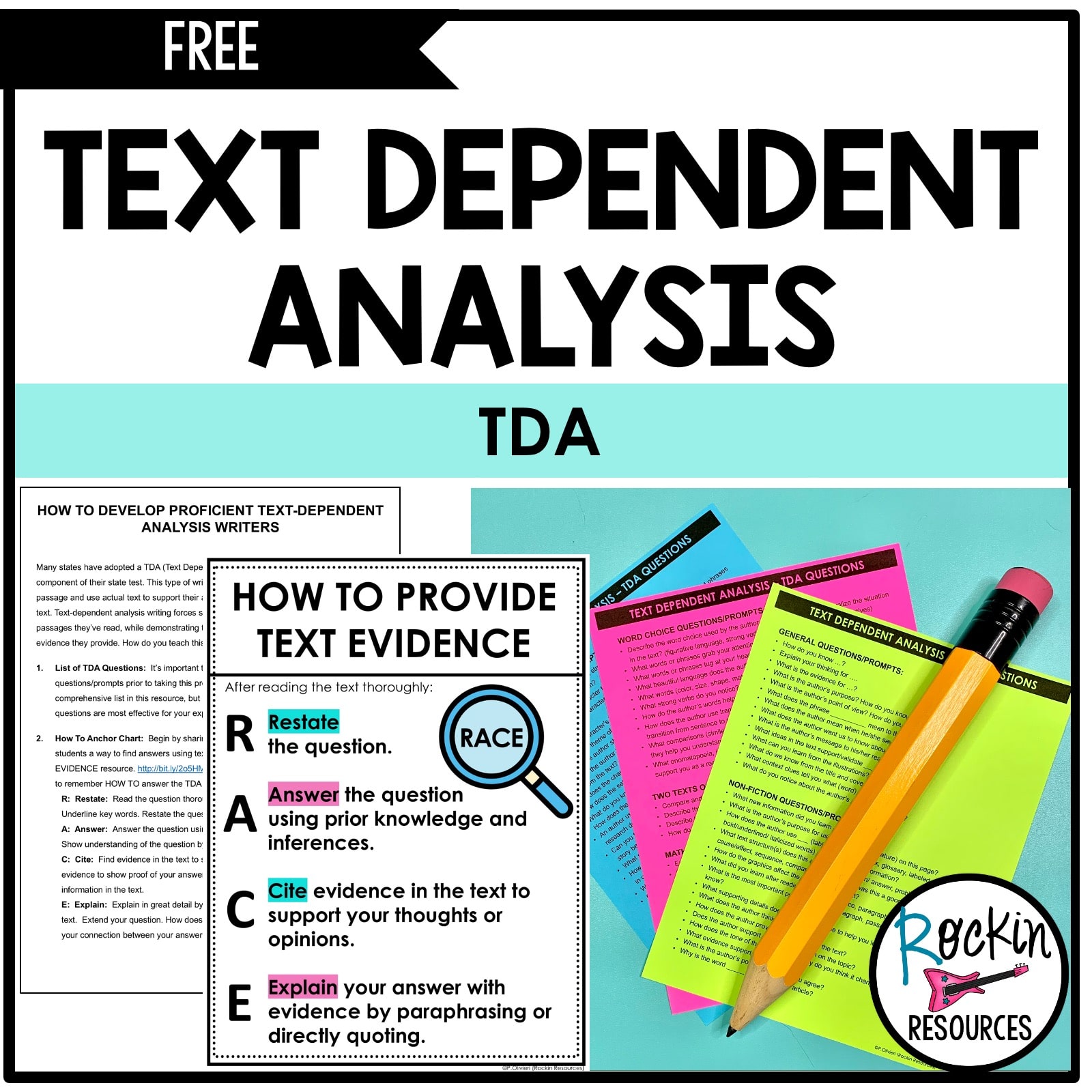 Strategies to Teach Text-Dependent Analysis (TDA) - Rockin Resources
