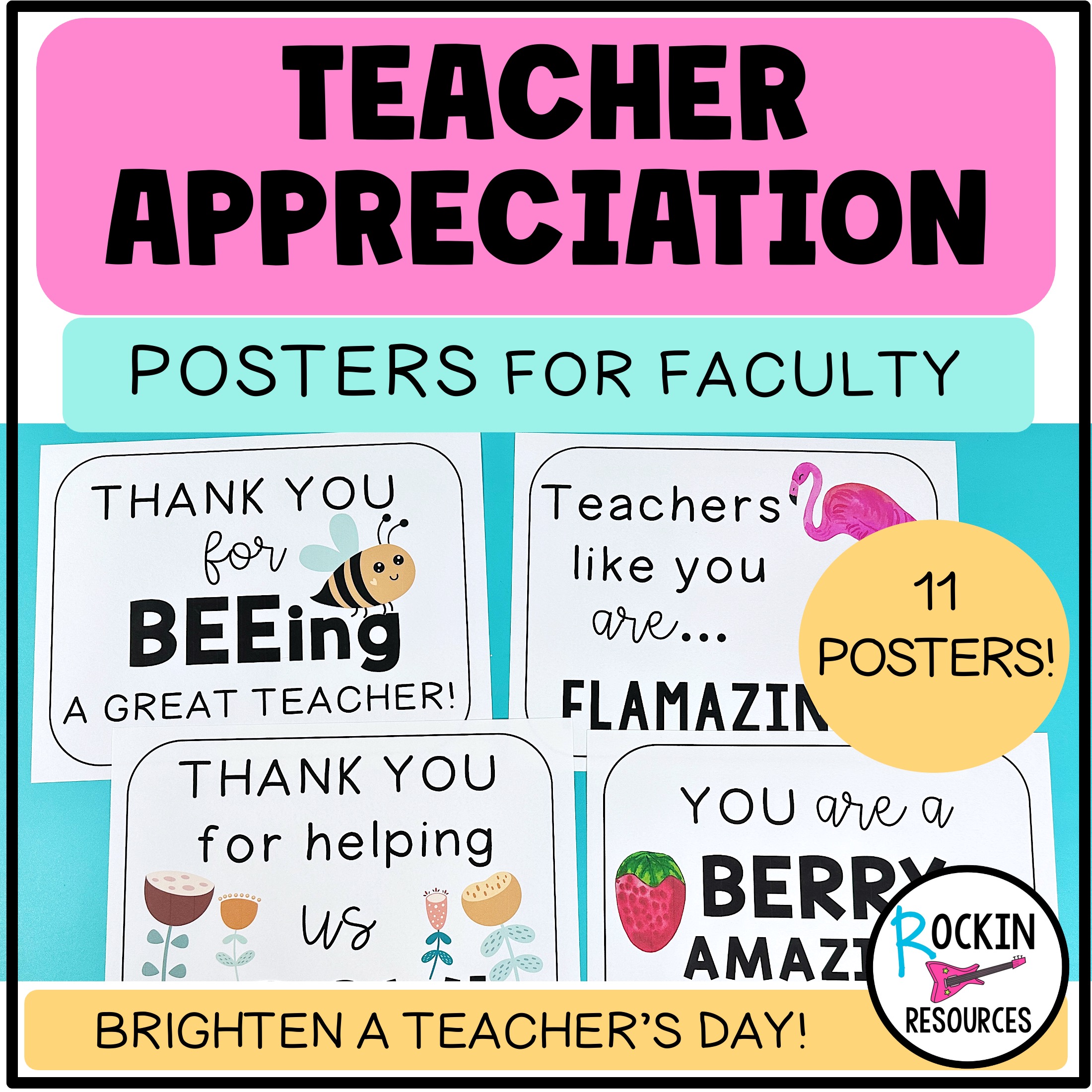 Teacher Appreciation Posters | Fun & Uplifting Faculty Lounge Decor