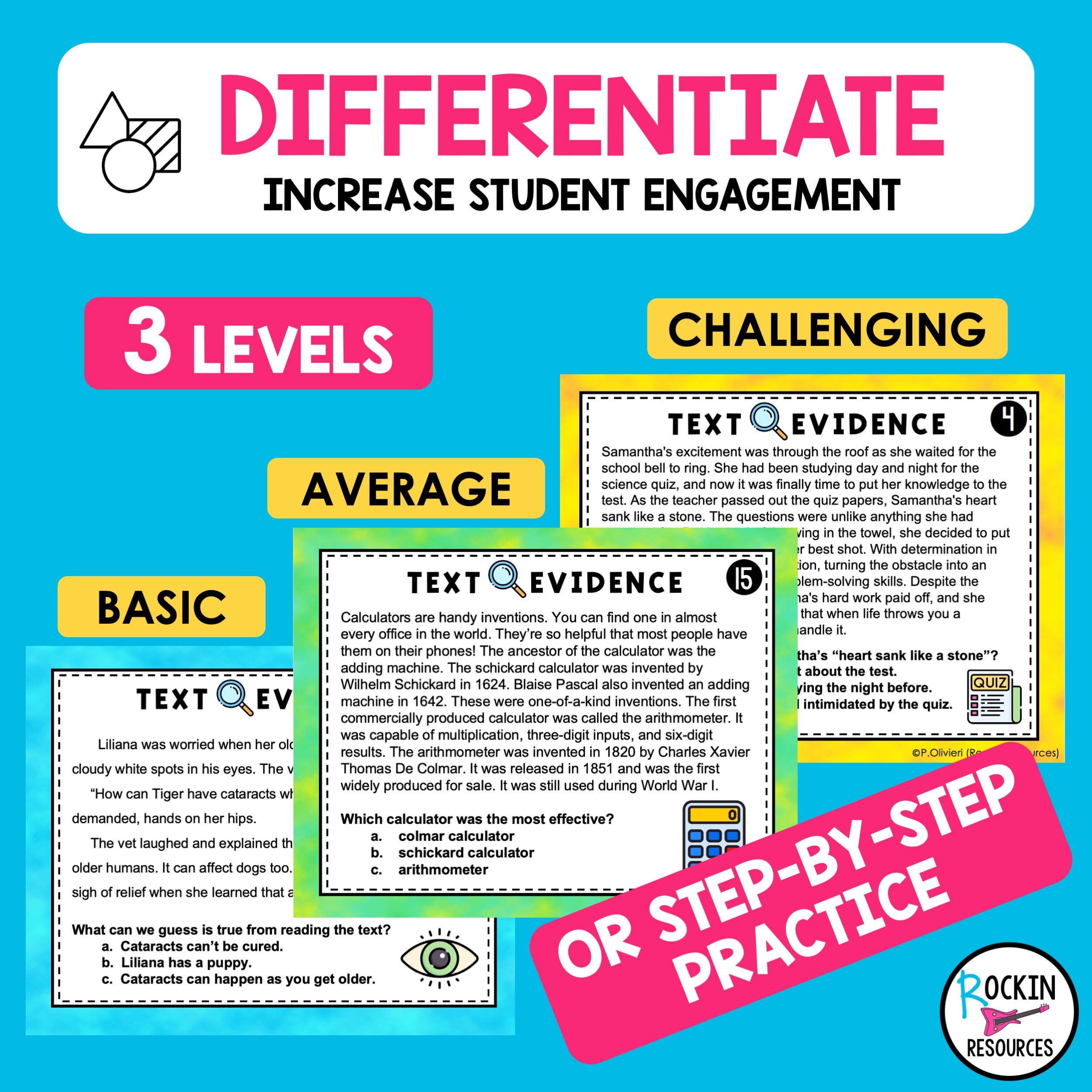TEXT EVIDENCE TASK CARDS, READING COMPREHENSION, TEST PREP TASK CARDS - Image 3