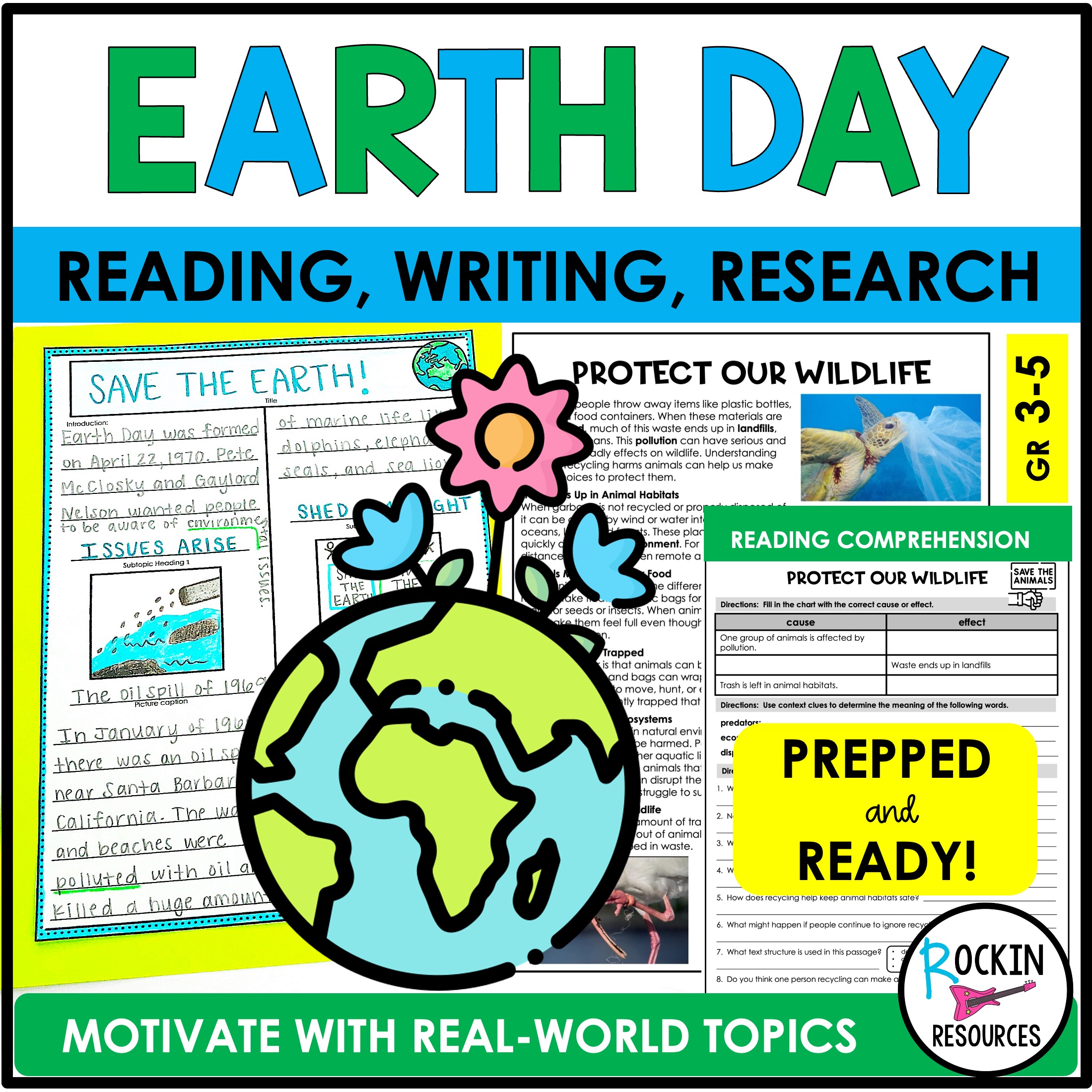 Earth Day Reading Comprehension and Informative Writing Research Activity