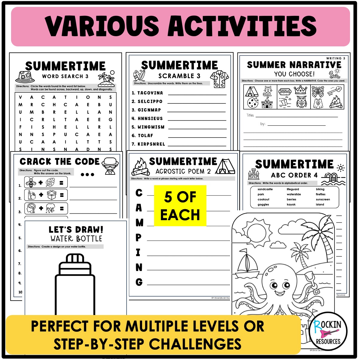 END OF YEAR WORKSHEETS, BRAINTEASERS, WORD SEARCH, COLORING PAGES - Image 2