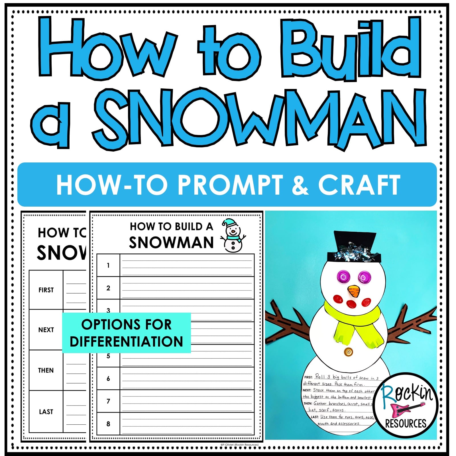 How to Build a Snowman Writing & Art Activity
