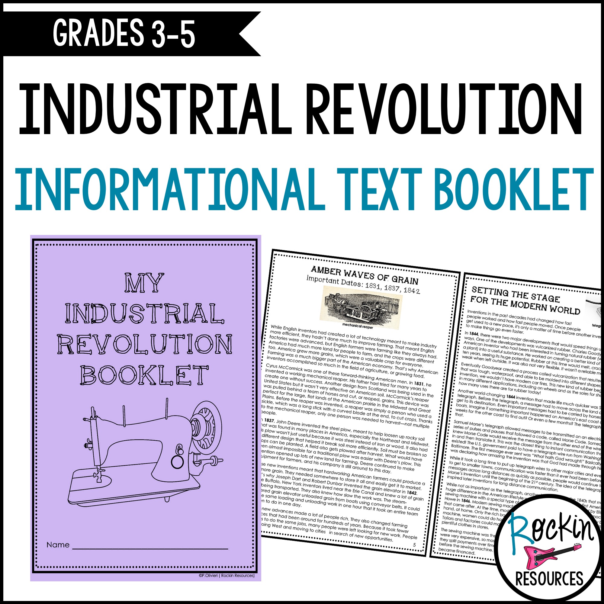 Industrial Revolution Informational Text Booklet Rockin Resources