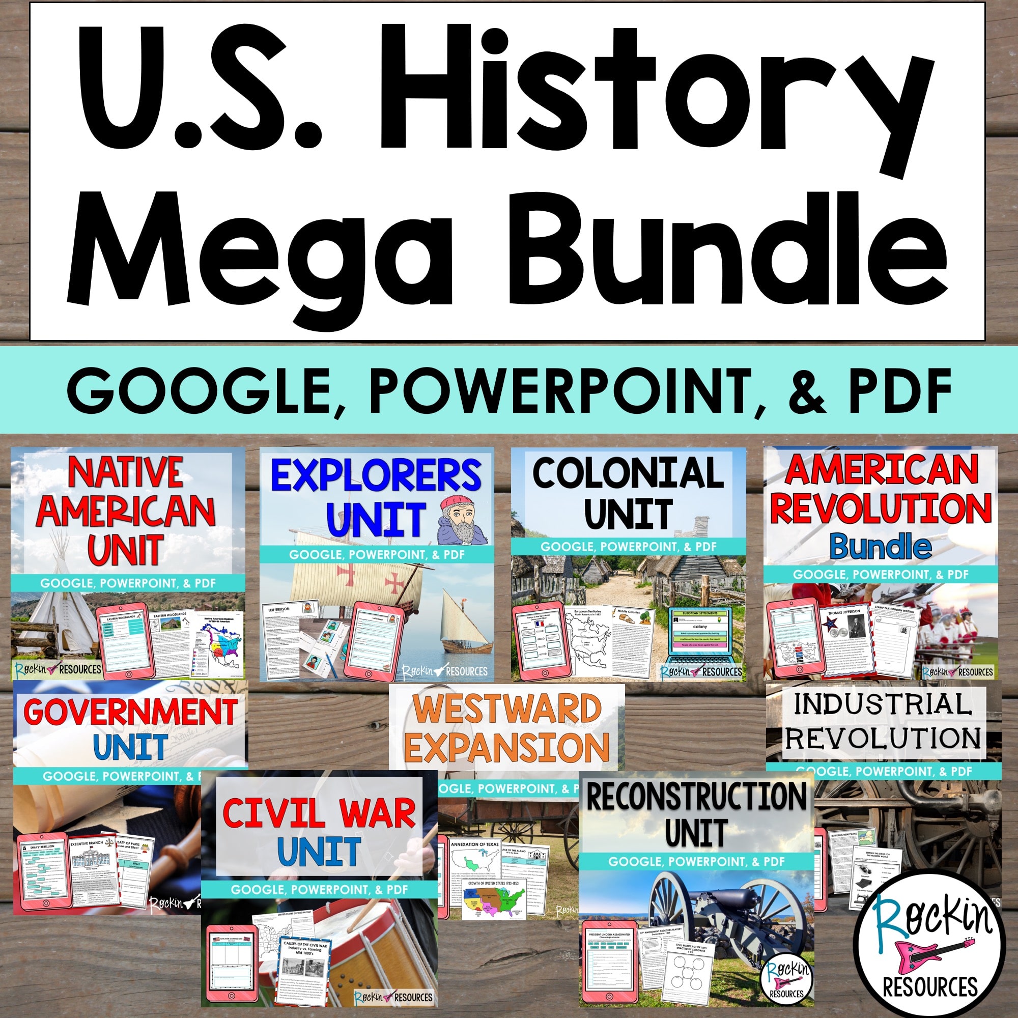 U.S. History Mega Bundle - 9 Units Included- DISTANCE LEARNING - Rockin ...