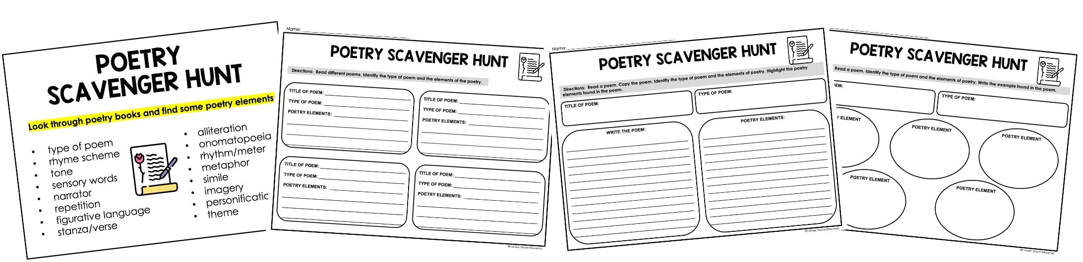 poetry scavenger hunt to engage students