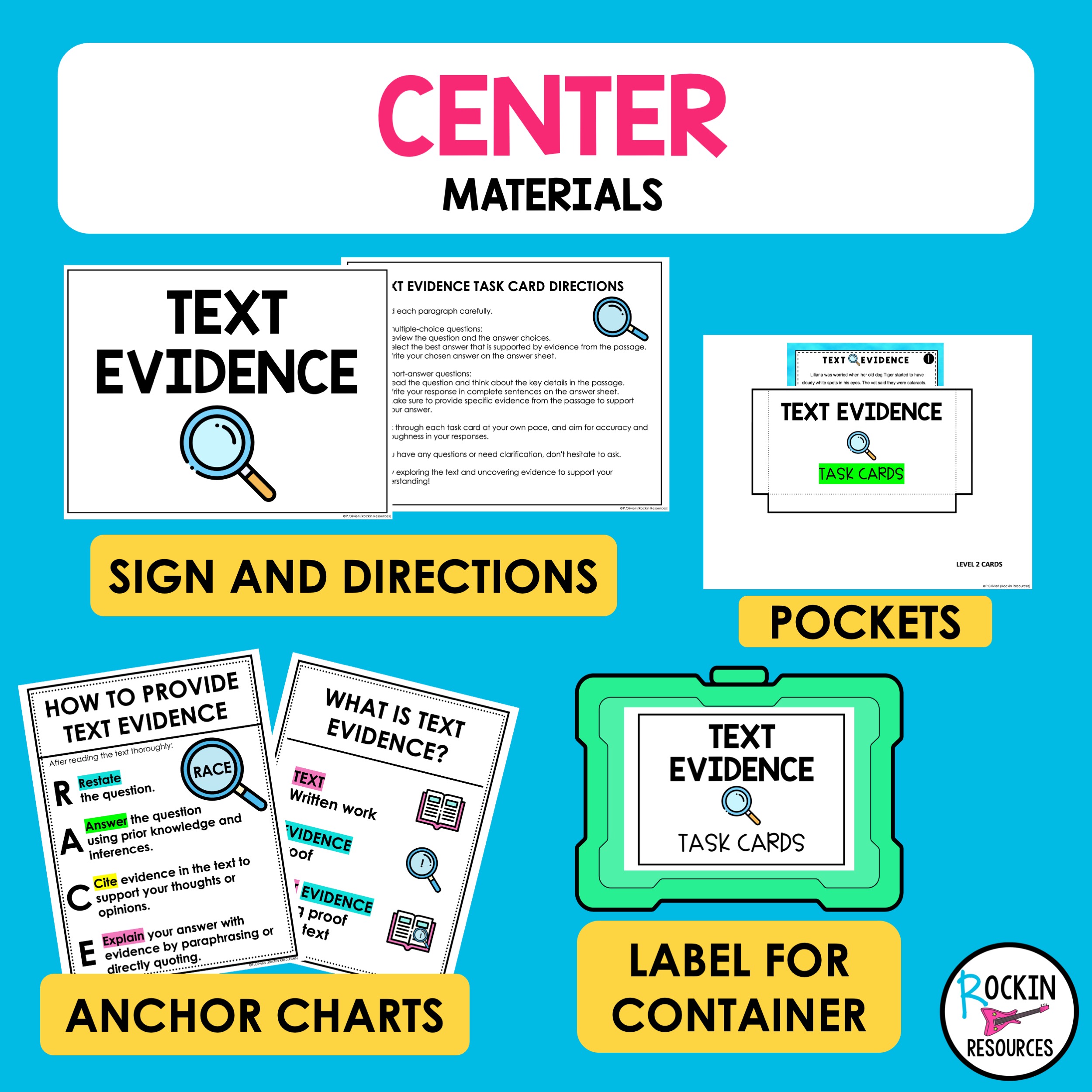 TEXT EVIDENCE TASK CARDS, READING COMPREHENSION, TEST PREP TASK CARDS - Image 4