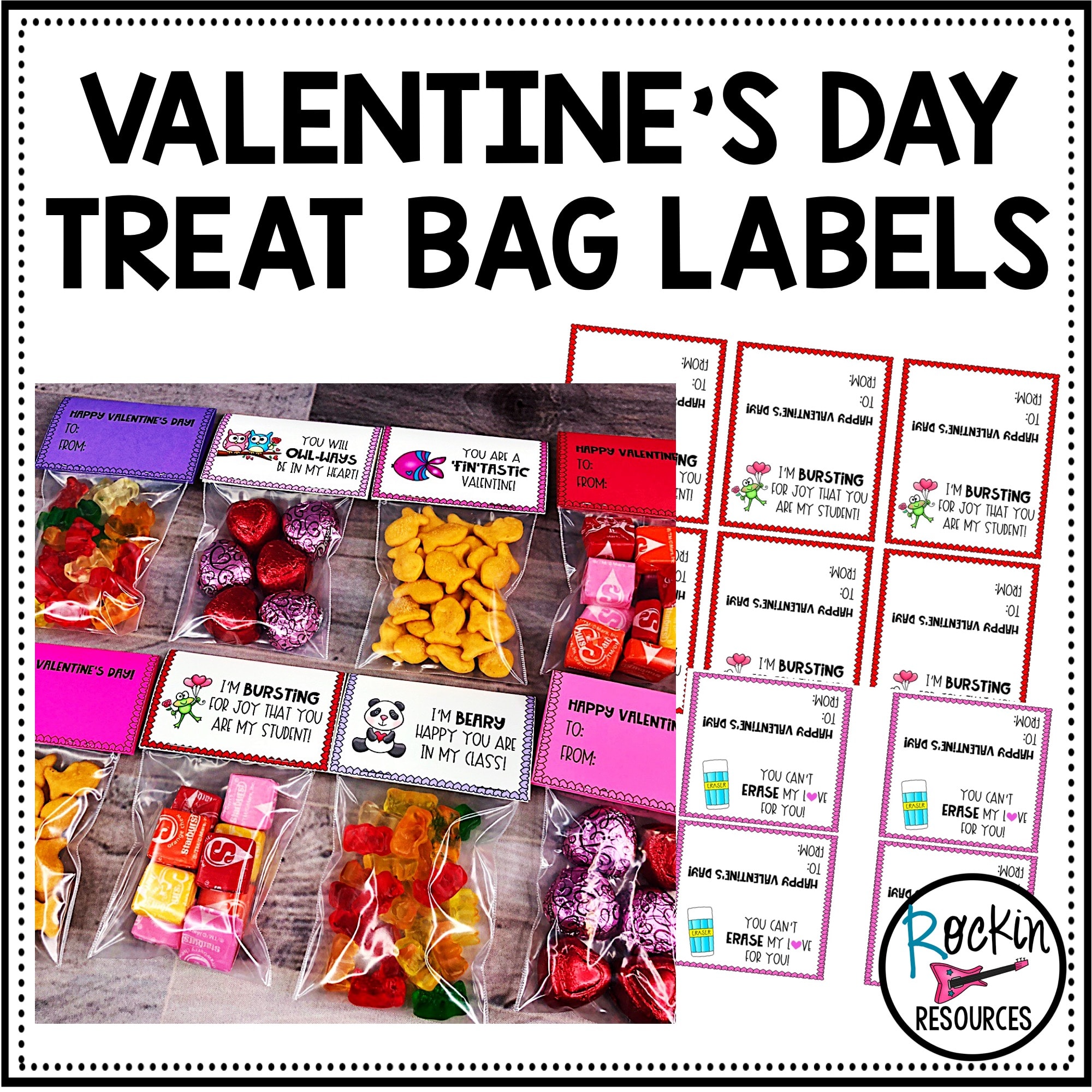 Valentine's Day Treat Bag Labels - Rockin Resources